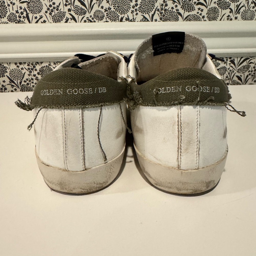 Men’s Golden Goose White, Green and Navy Sneakers- Size 44 (US 11) - Picture 4 of 7